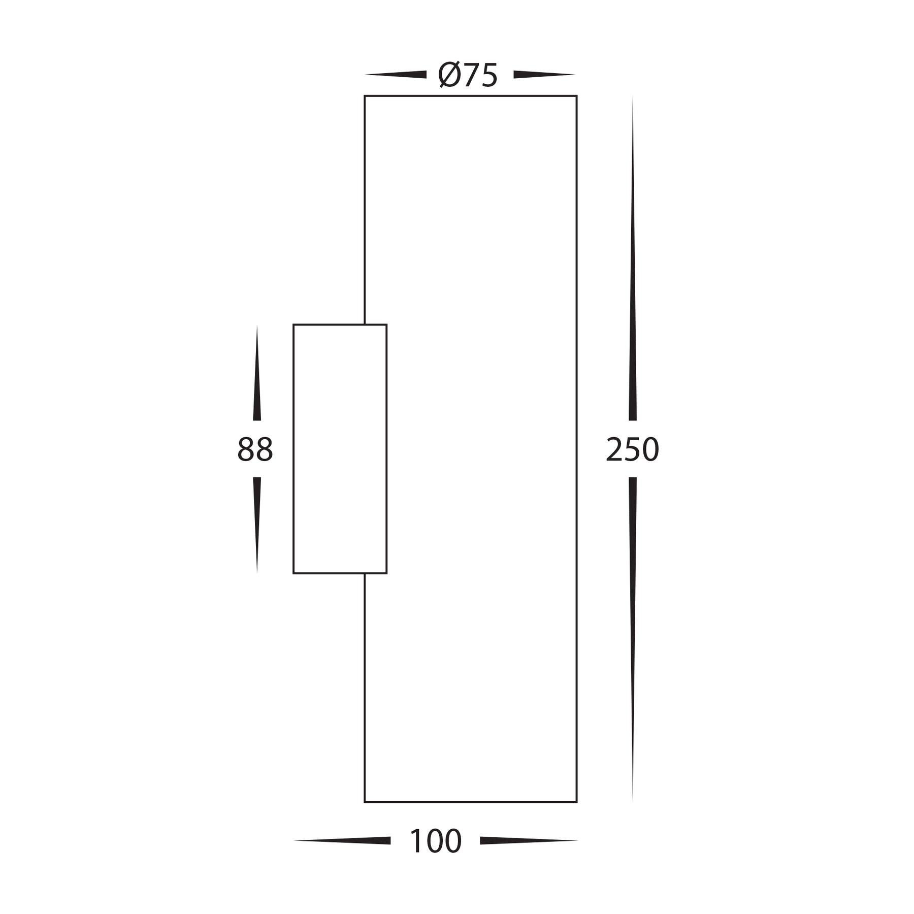Strokka LED Up & Down Wall Light 5W Tri Colour White - HV8022T