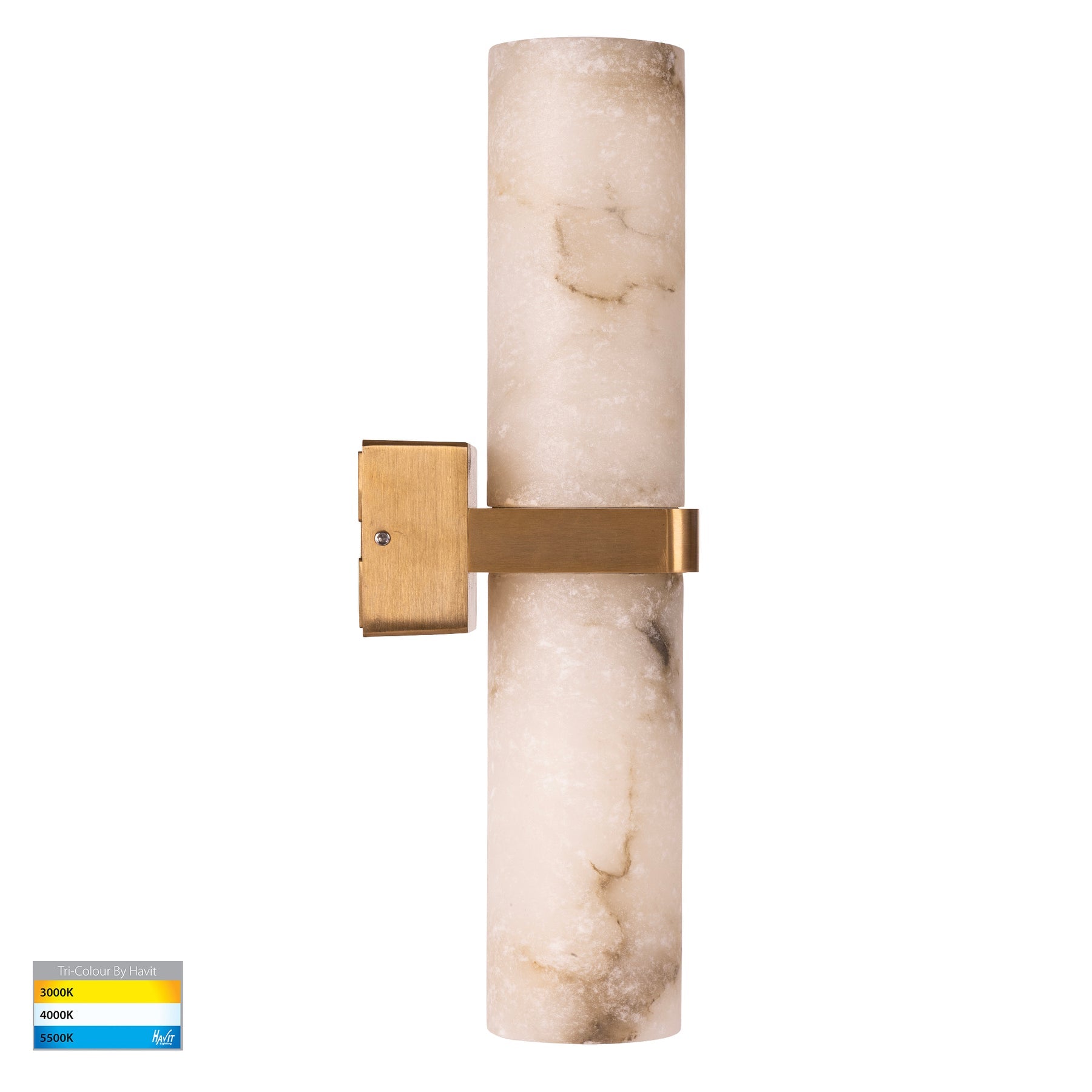 Albast LED Up & Down Wall Light 9W 2CCT Brass - HV8079T-BR