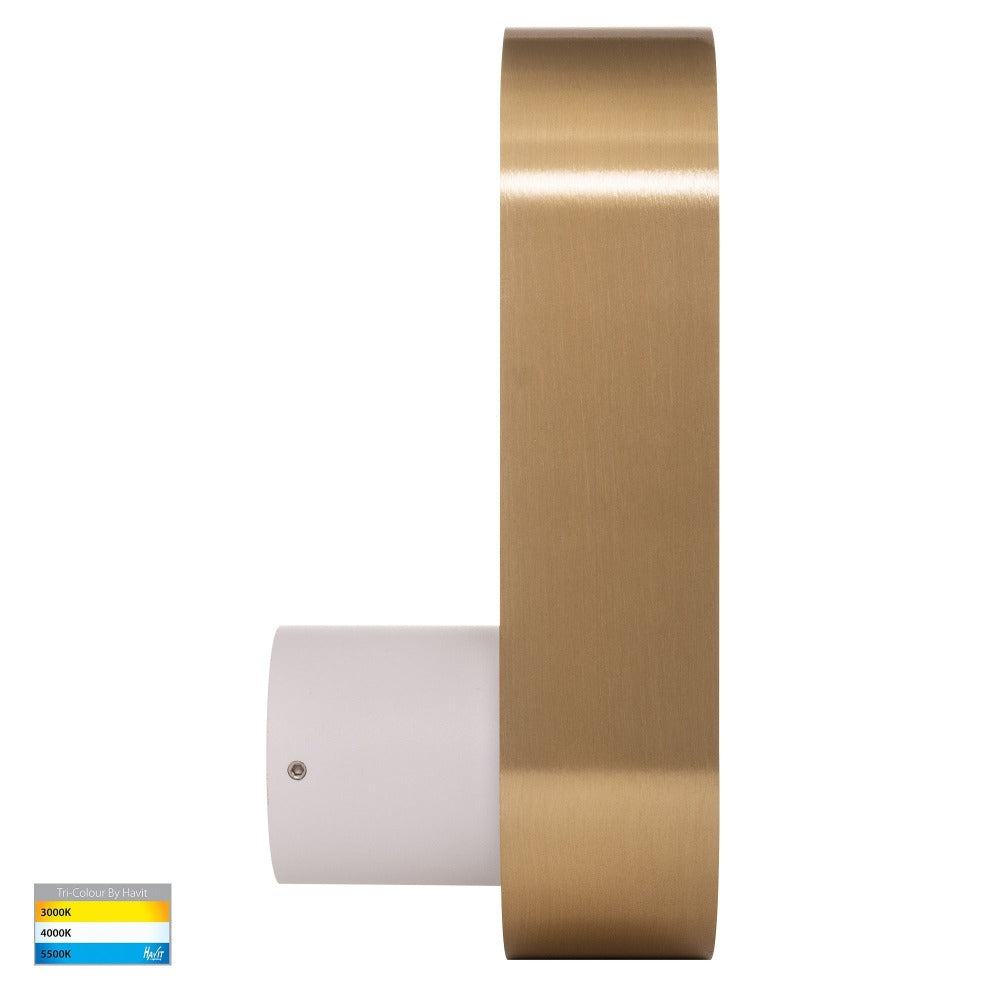 Buy Wall Sconce Australia Ovale LED Wall Sconce Brass / White 3CCT - HV8080T-WHTBR