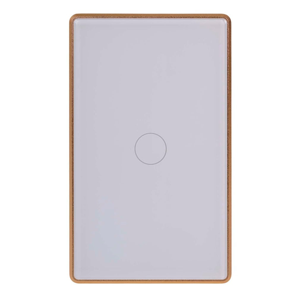 Wifi Single Gang Wall Switch White With Gold Trim -  HV9120-1