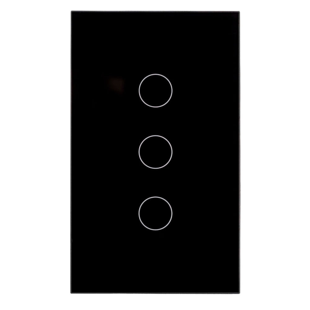 Buy Smart Switches & Plugs Australia Wifi 3 Gang Wall Switch Black - HV9210-3
