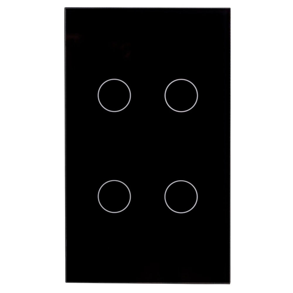 Buy Smart Switches & Plugs Australia Wifi 4 Gang Wall Switch Black - HV9210-4