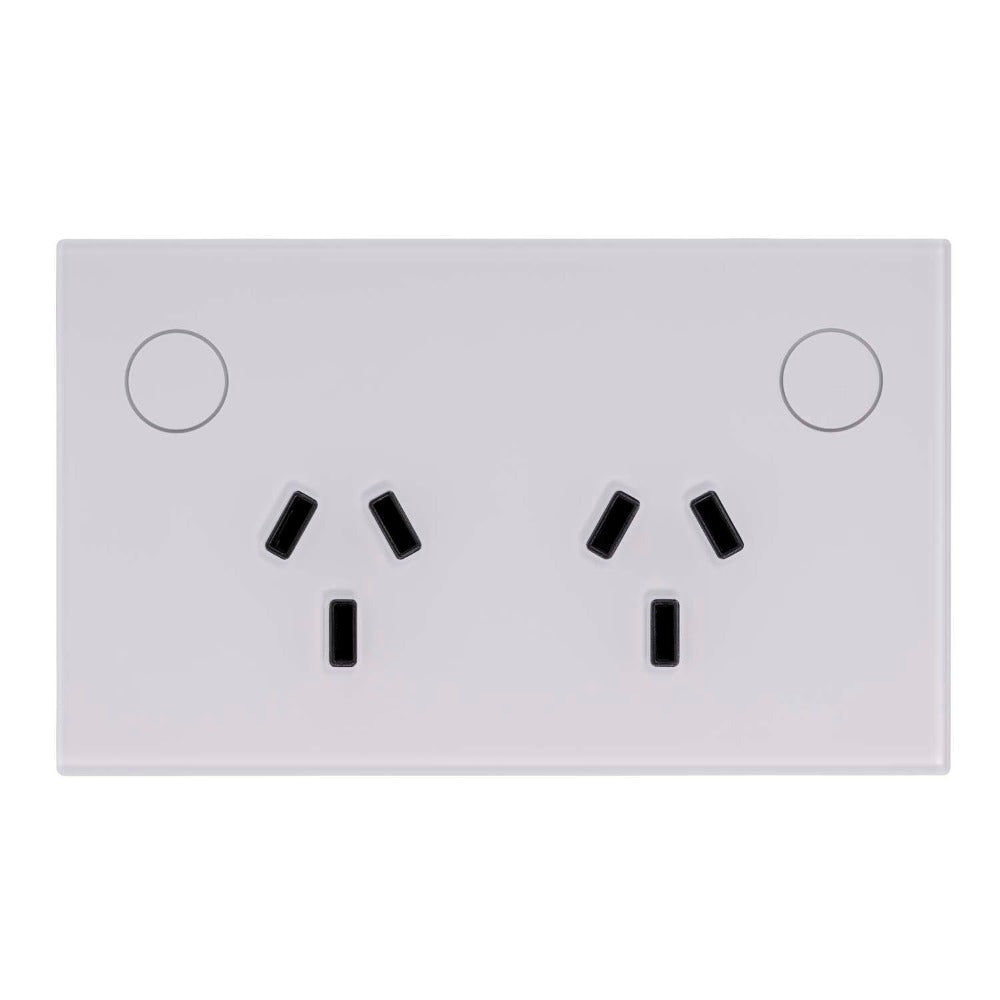 Buy Smart Switches & Plugs Australia Wifi Double Powerpoint White - HV9114