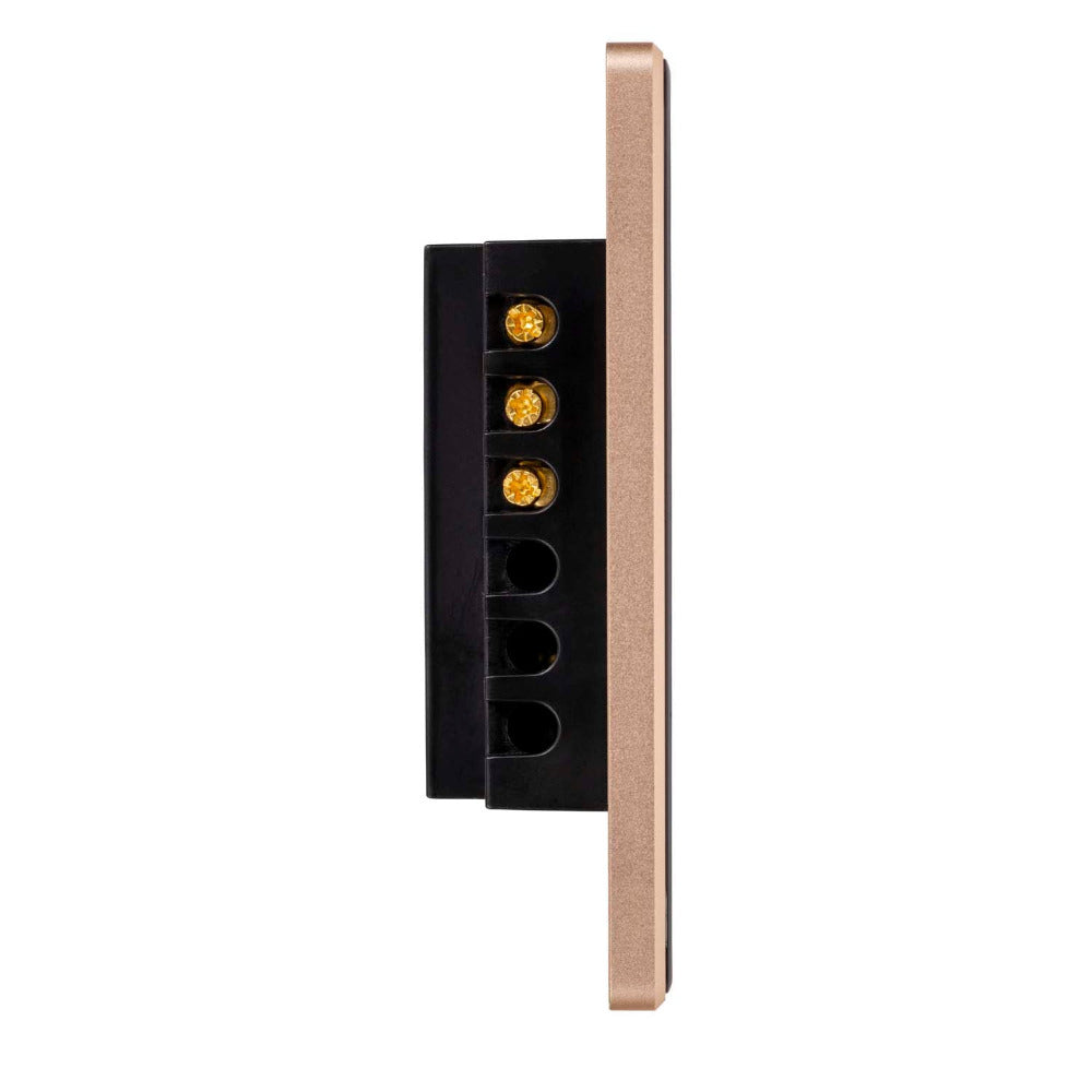 Wifi Single Gang Wall Switch Black with Gold Trim - HV9220-1