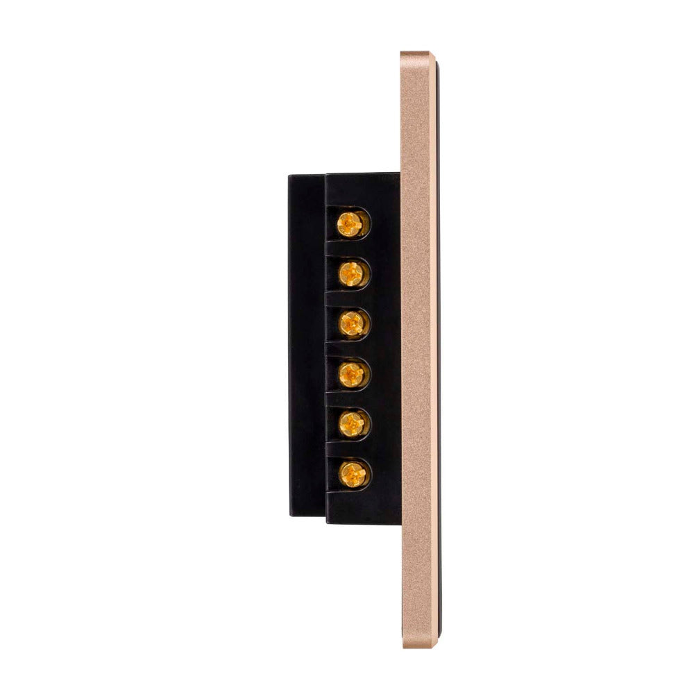Buy Smart Switches & Plugs Australia Wifi 4 Gang Wall Switch Black with Gold Trim - HV9220-4