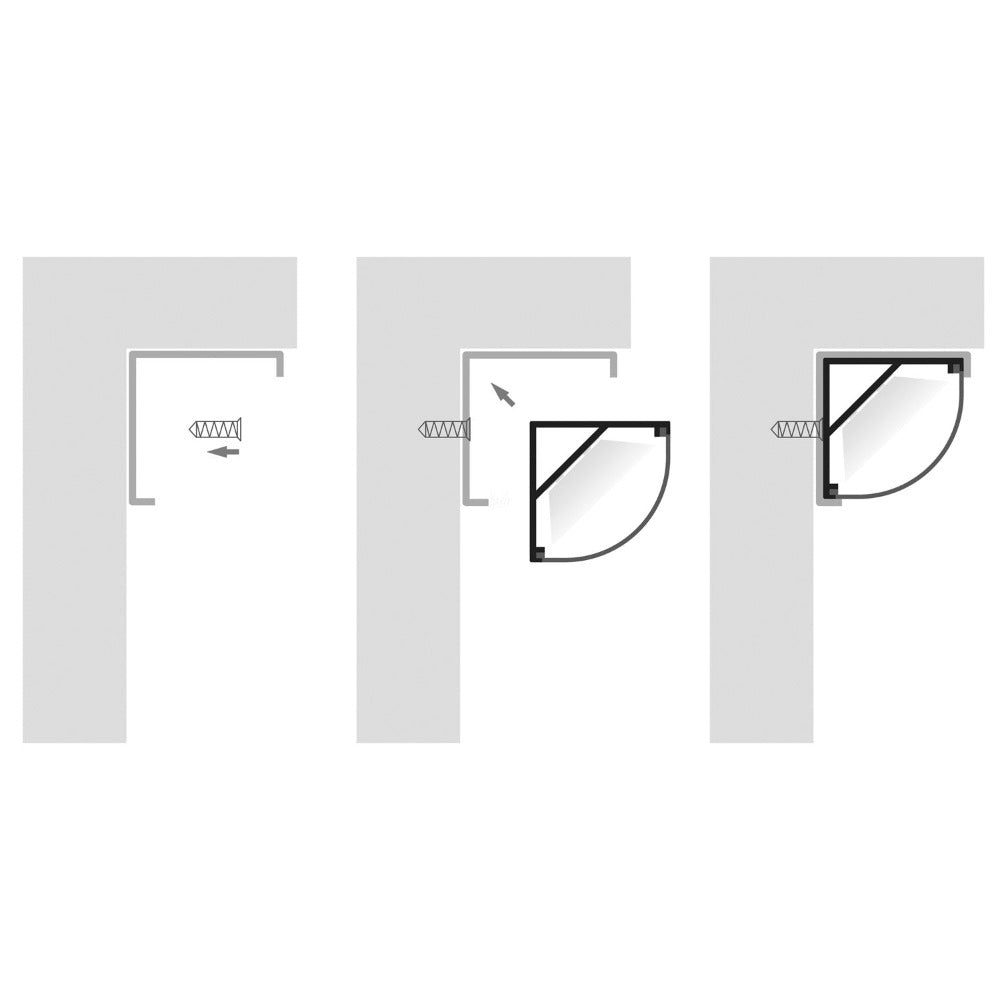 Buy Strip Light Profiles Australia Corner Profile W16mm 3M Silver - HV9691-1616-3M