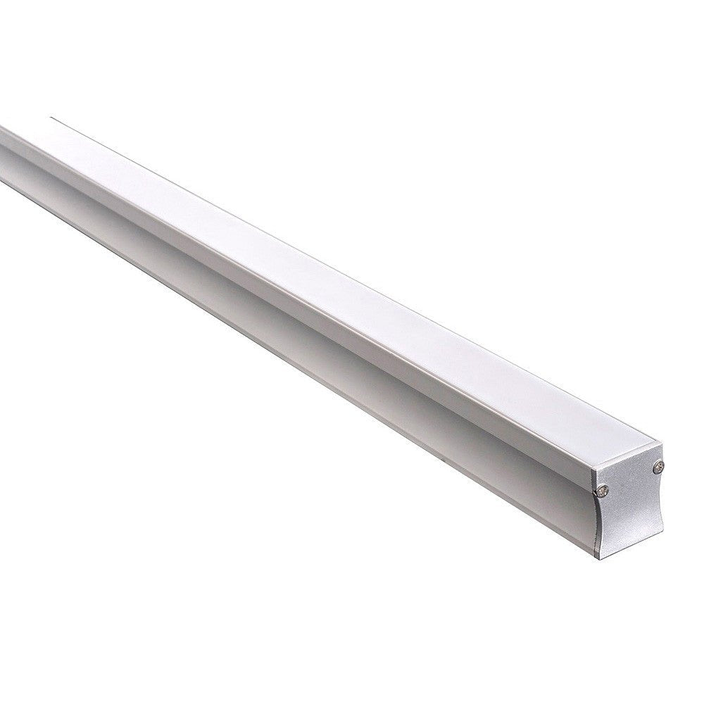 Buy Strip Light Profiles Australia Strip Light Shallow Square Profile W23mm With Standard Diffuser Silver 3 Meter - HV9693-2320-3M