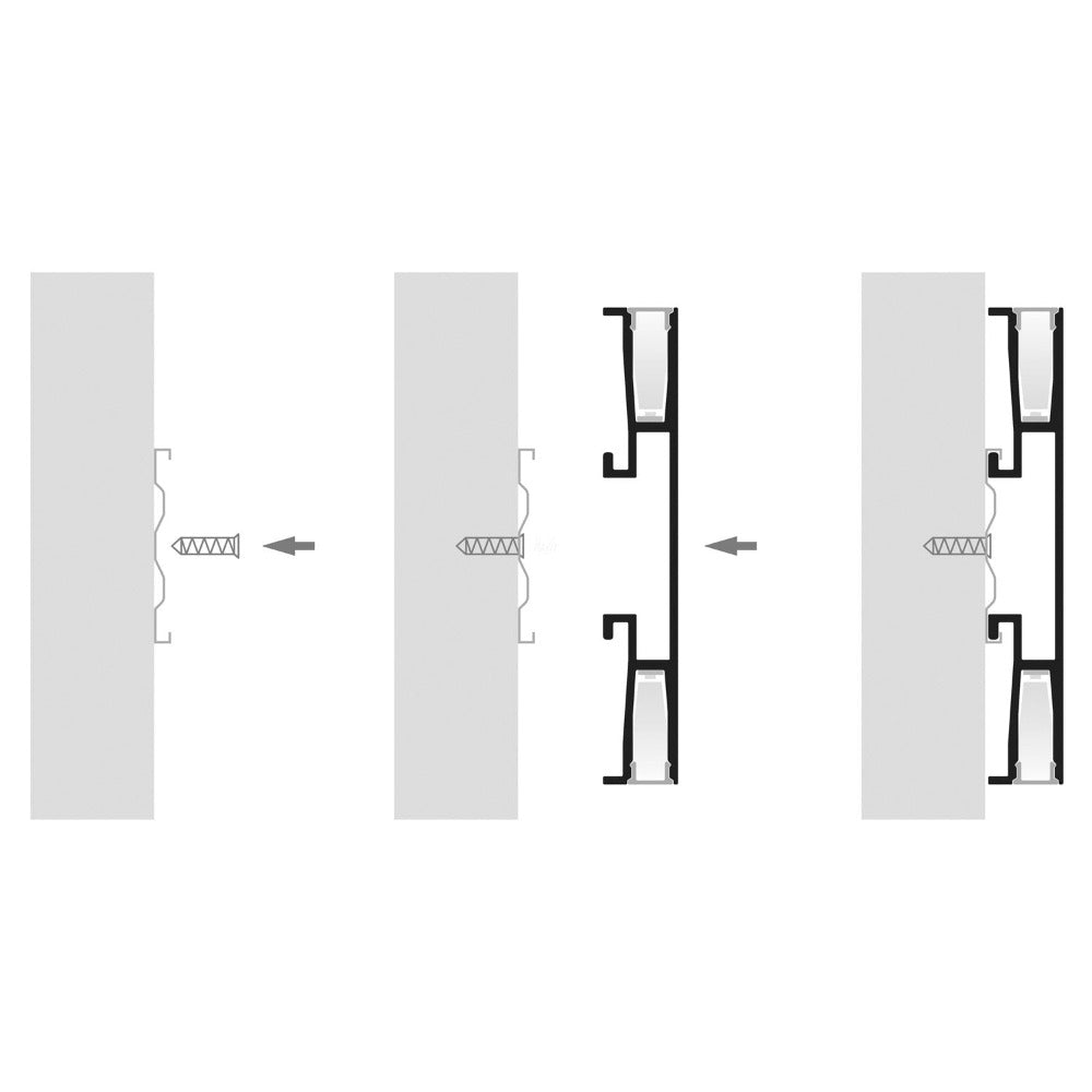 Buy Strip Light Profiles Australia Side Mounted Up & Down Profile Black - HV9694-1170-BLK