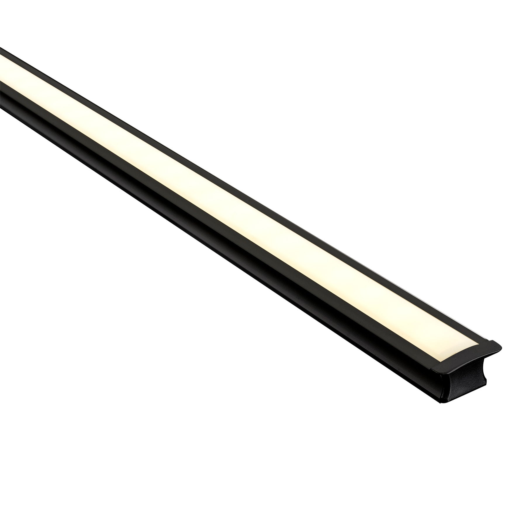 Buy Strip Light Profiles Australia Strip Light Profile L2000mm H15.3mm Opal Black Aluminum - VB-ALP003-R-2M-BLK