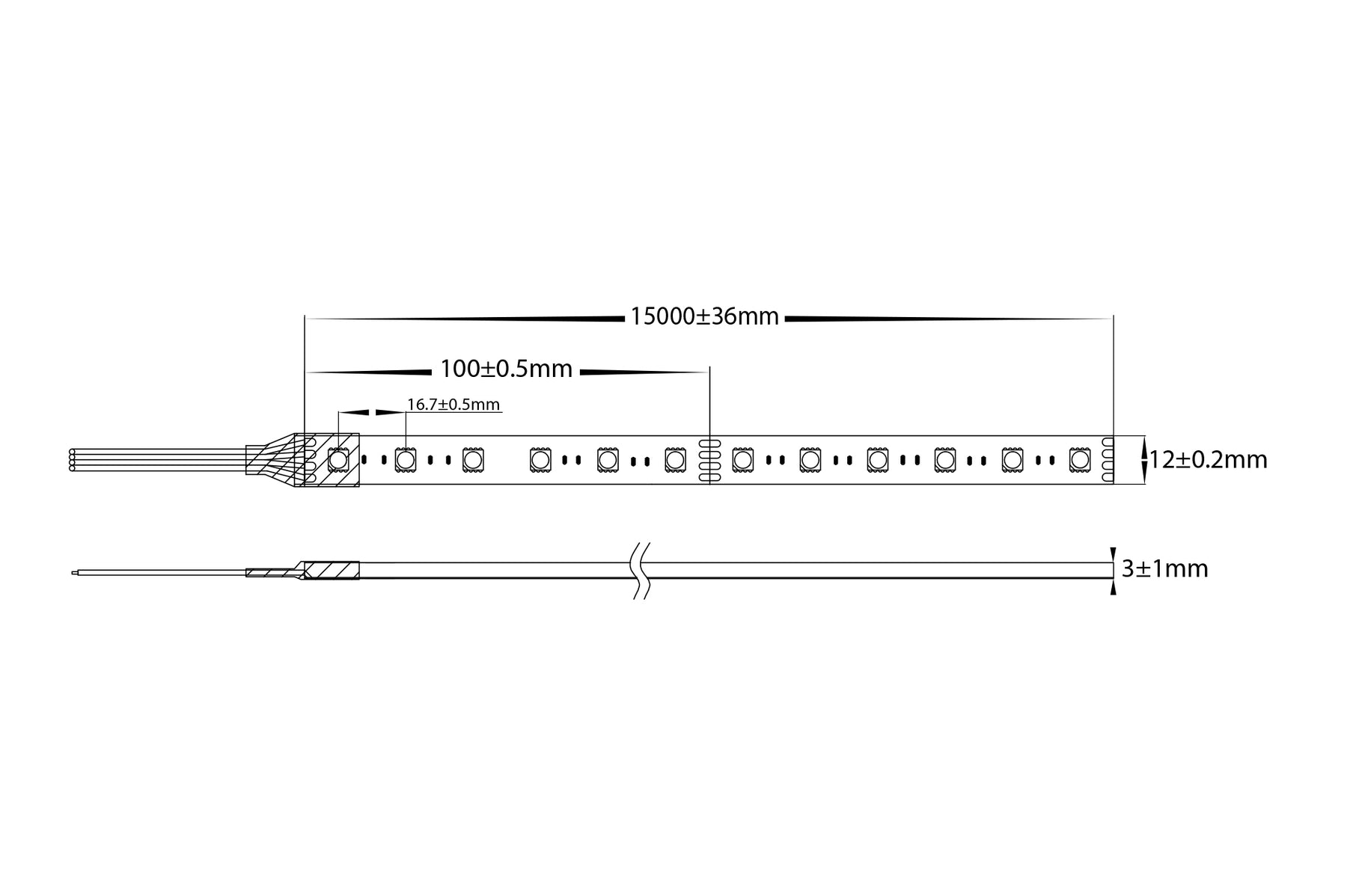 11W 24V DC IP54 Long Run LED Strip RGB 60 Meter - HV9753-IP54-60-RGB