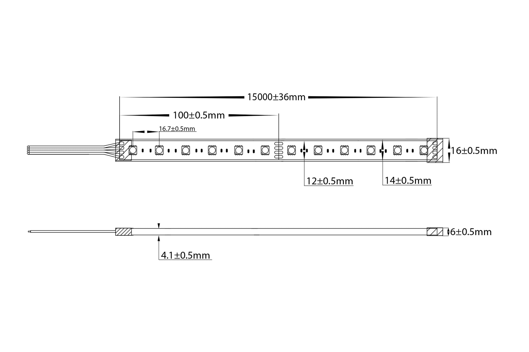 11W 24V DC IP67 Long Run LED Strip RGB 60 Meter - HV9753-IP67-60-RGB