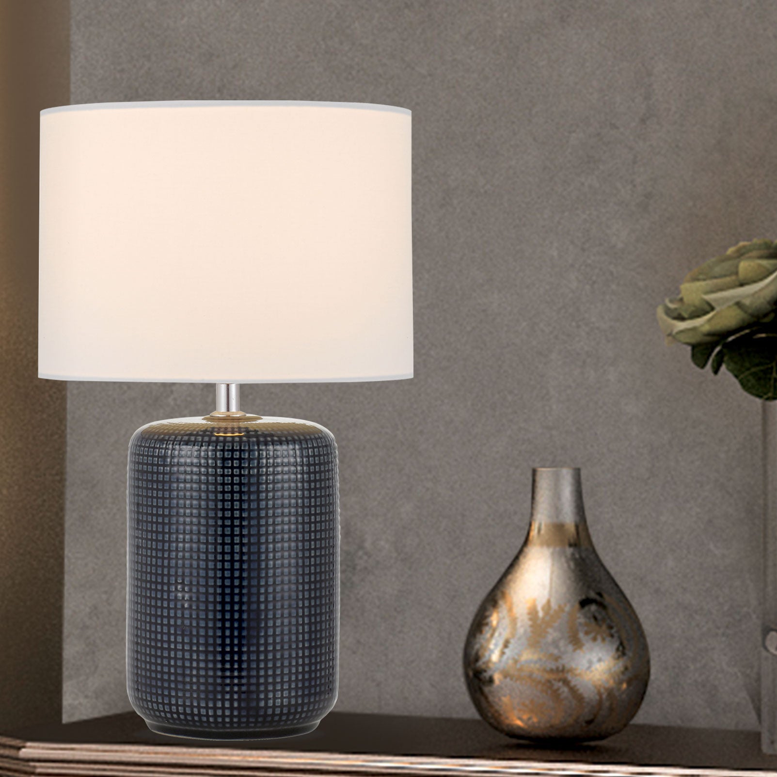 Buy Table Lamps Australia HENDO Table Lamp Black / White Ceramic - HYDE TL-BLWH