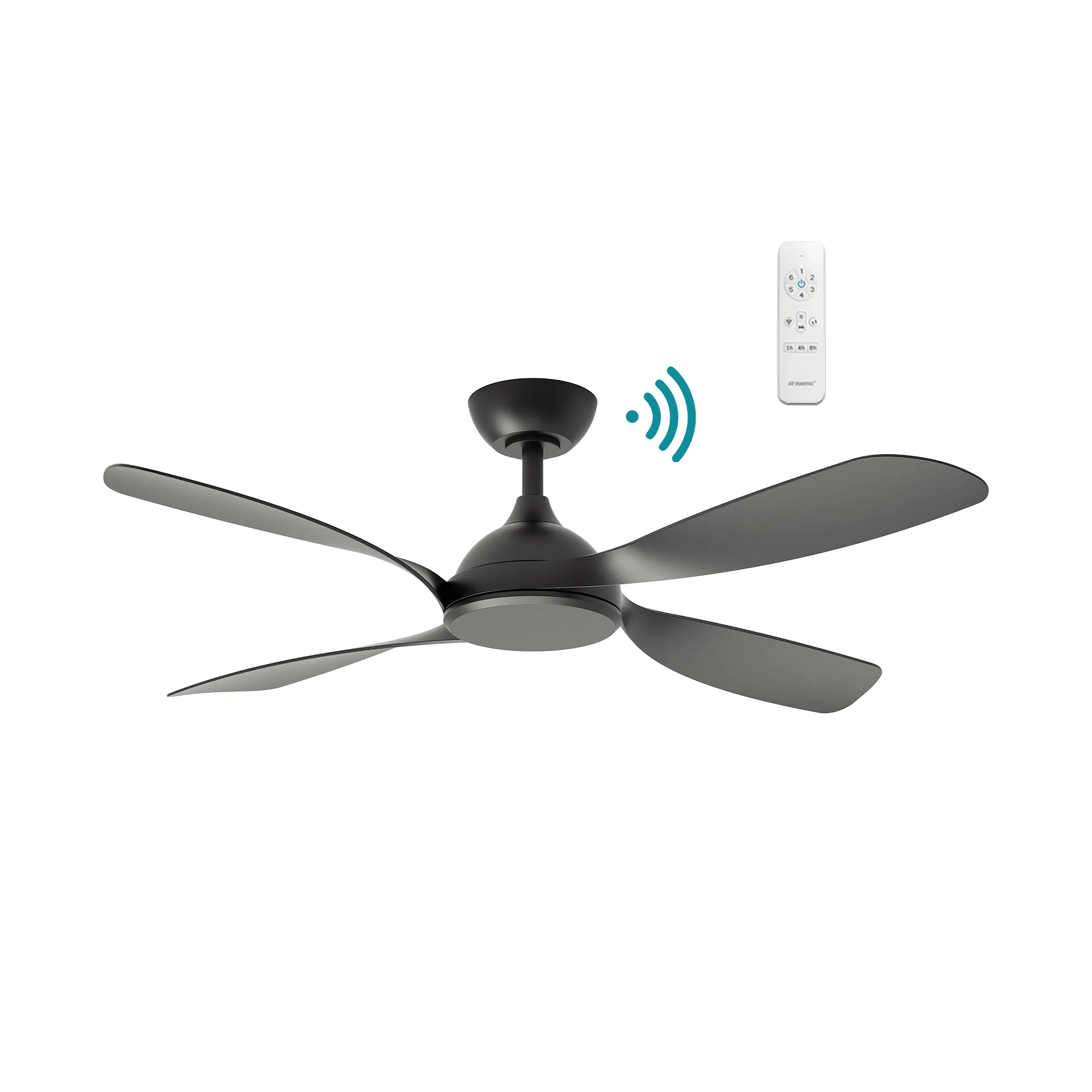 Hampton DC Ceiling Fan 52" 4 Blade Matt Black With WIFI Remote - MHDC134M