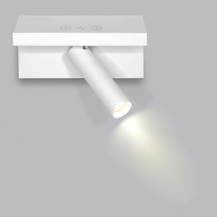 Hilton Spotlight with Wireless Charger & USB White  - SI A/HILTON/5W/WHITE