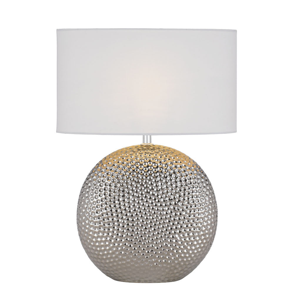 Icaria Table Lamp Silver Base With White Shade - ICARIA TL-SLWH
