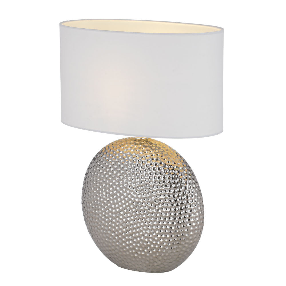 Icaria Table Lamp Silver Base With White Shade - ICARIA TL-SLWH
