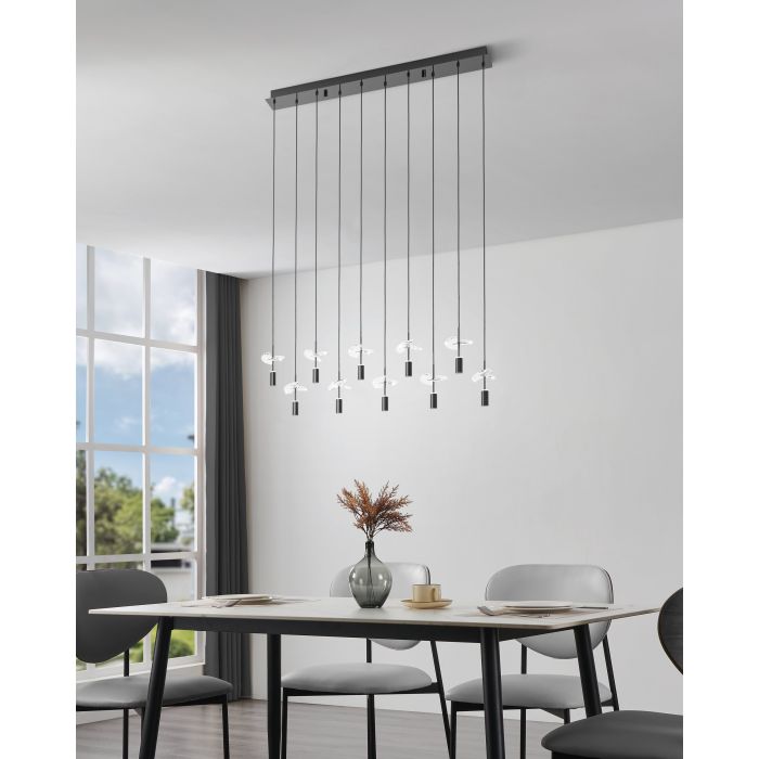 Comareira LED Pendant Light 2.6W TRI Color Nickel-Nero & Clear - 390494