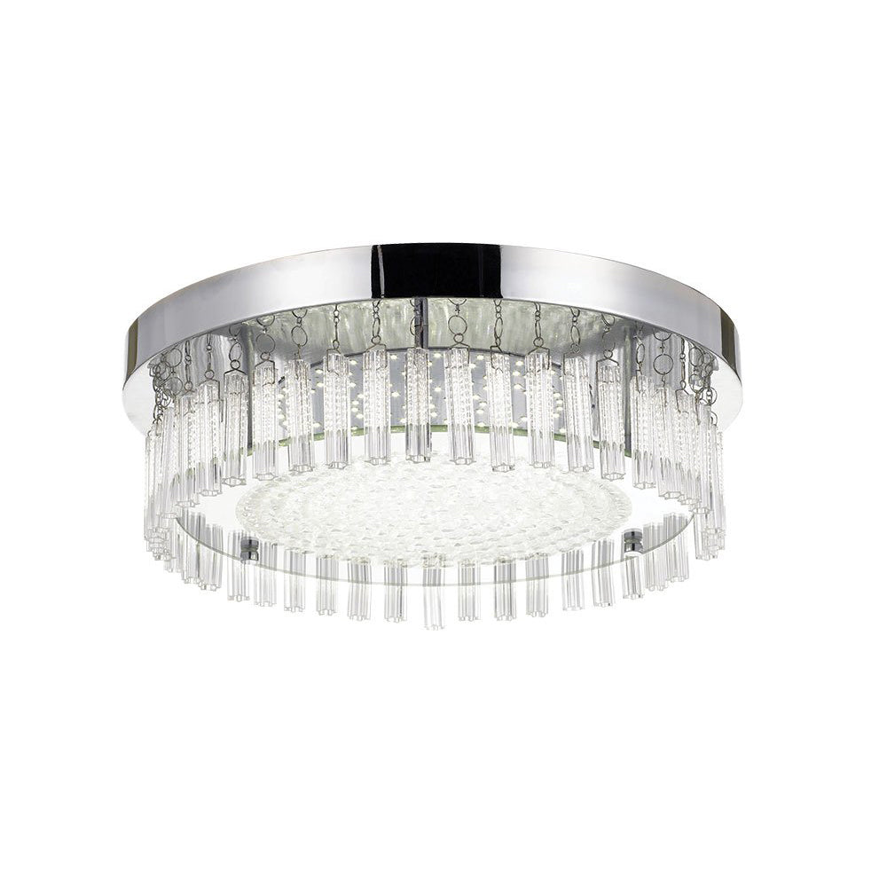 Buy Flush Mount Lights Australia Andela Round LED Oyster 30W 350mm 5000K Dim Chrome, Clear - ANDELA OYRD-850