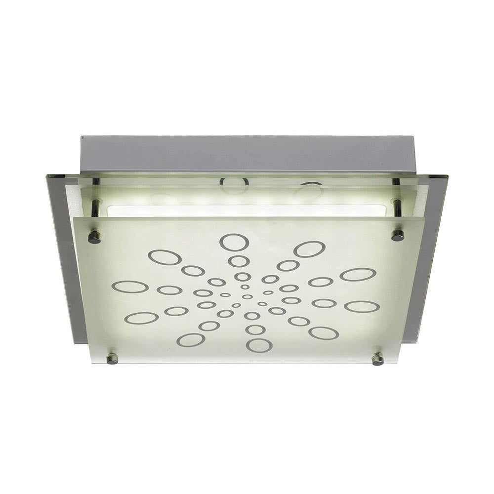 Buy LED Oyster Lights Australia Azaro LED Oyster Light Square Dim 5000K Chrome, Frost - AZARO OYSQ-850