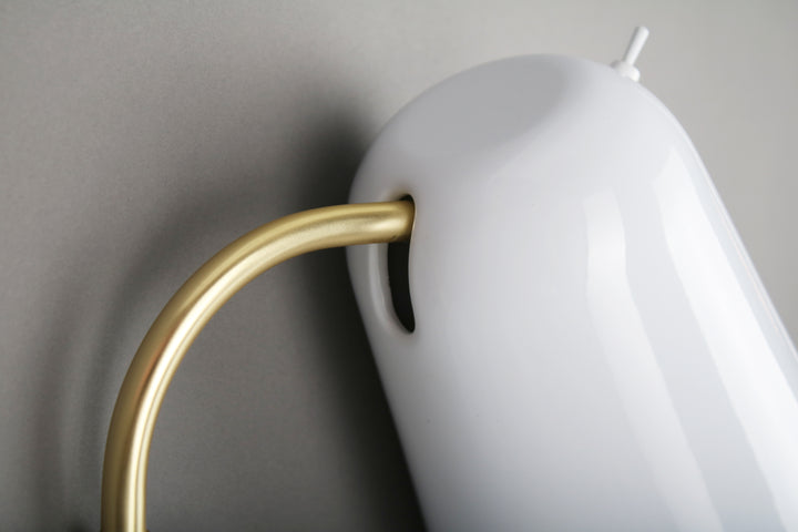 Dodo Floor Lamp White & Brass - SE PT/DODO/WH/BRA