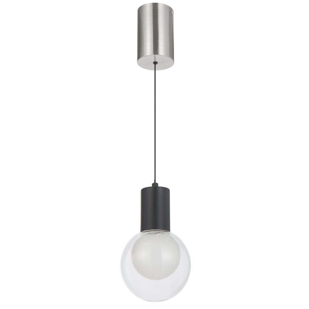 Invar LED Pendant 6W 4000K Black & Nickel Matt - INVAR PE1-NKCL
