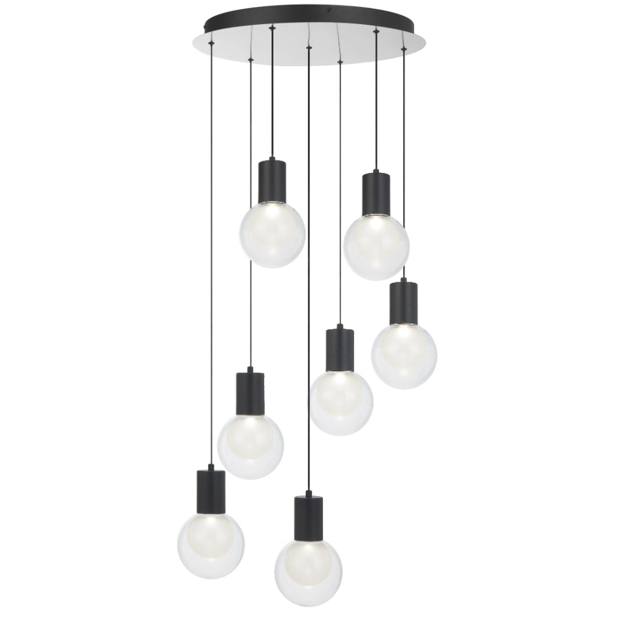 Invar LED Pendant 40W 4000K Black & Nickel Matt - INVAR PE7-NKCL