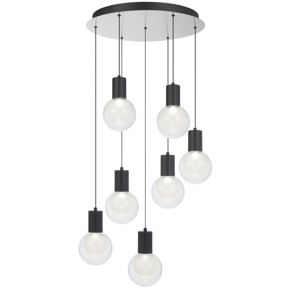 Invar LED Pendant 40W 4000K Black & Nickel Matt - INVAR PE7-NKCL