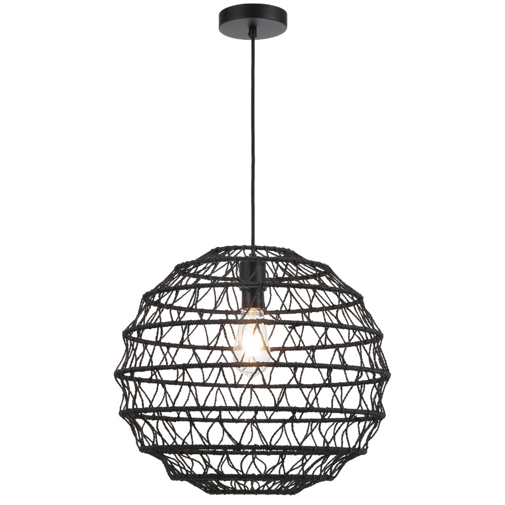 Ivalo 450mm Pendant Light Black - IVALO PE45-BK