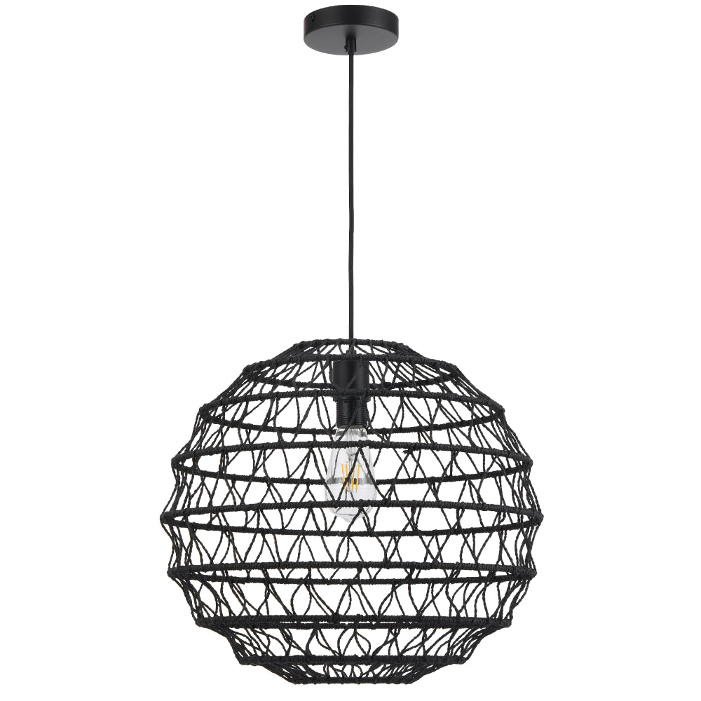 Ivalo 450mm Pendant Light Black - IVALO PE45-BK