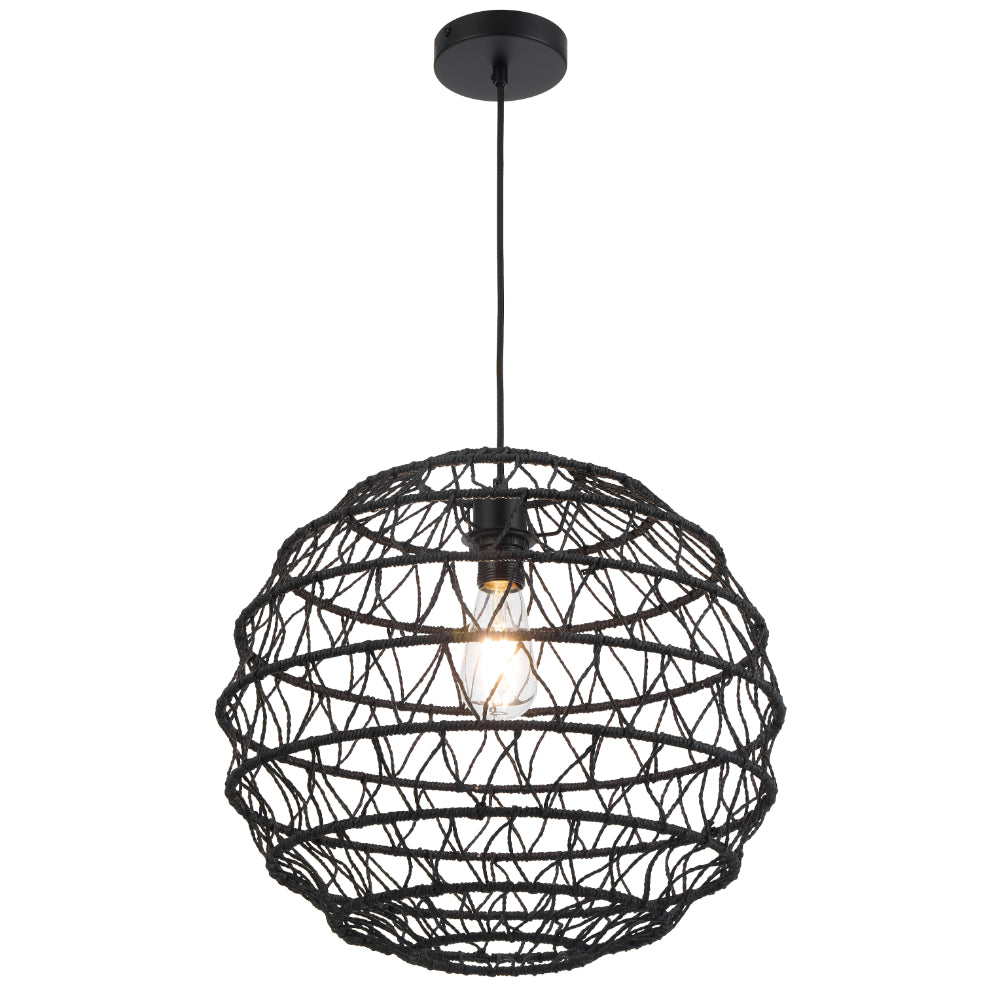 Ivalo 450mm Pendant Light Black - IVALO PE45-BK