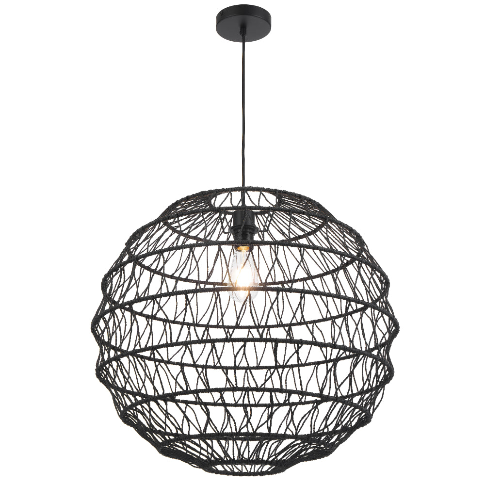 Ivalo 600mm Pendant Light Black - IVALO PE60-BK