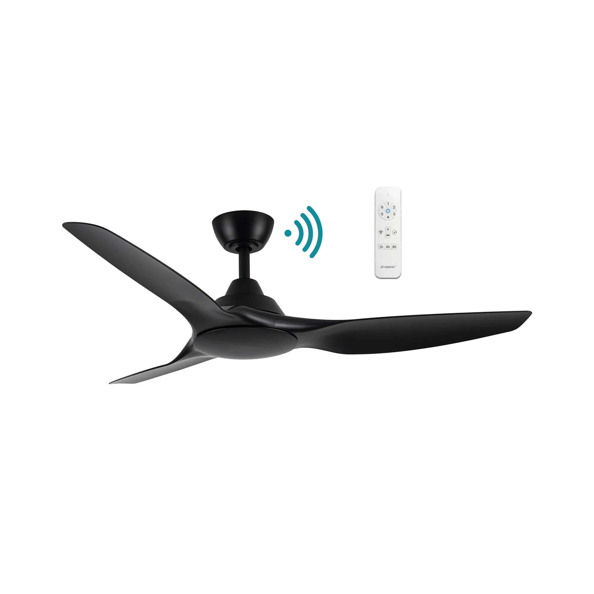Impact DC Ceiling Fan 52" 3 Blade Matt Black With WIFI Remote - MIDC133M