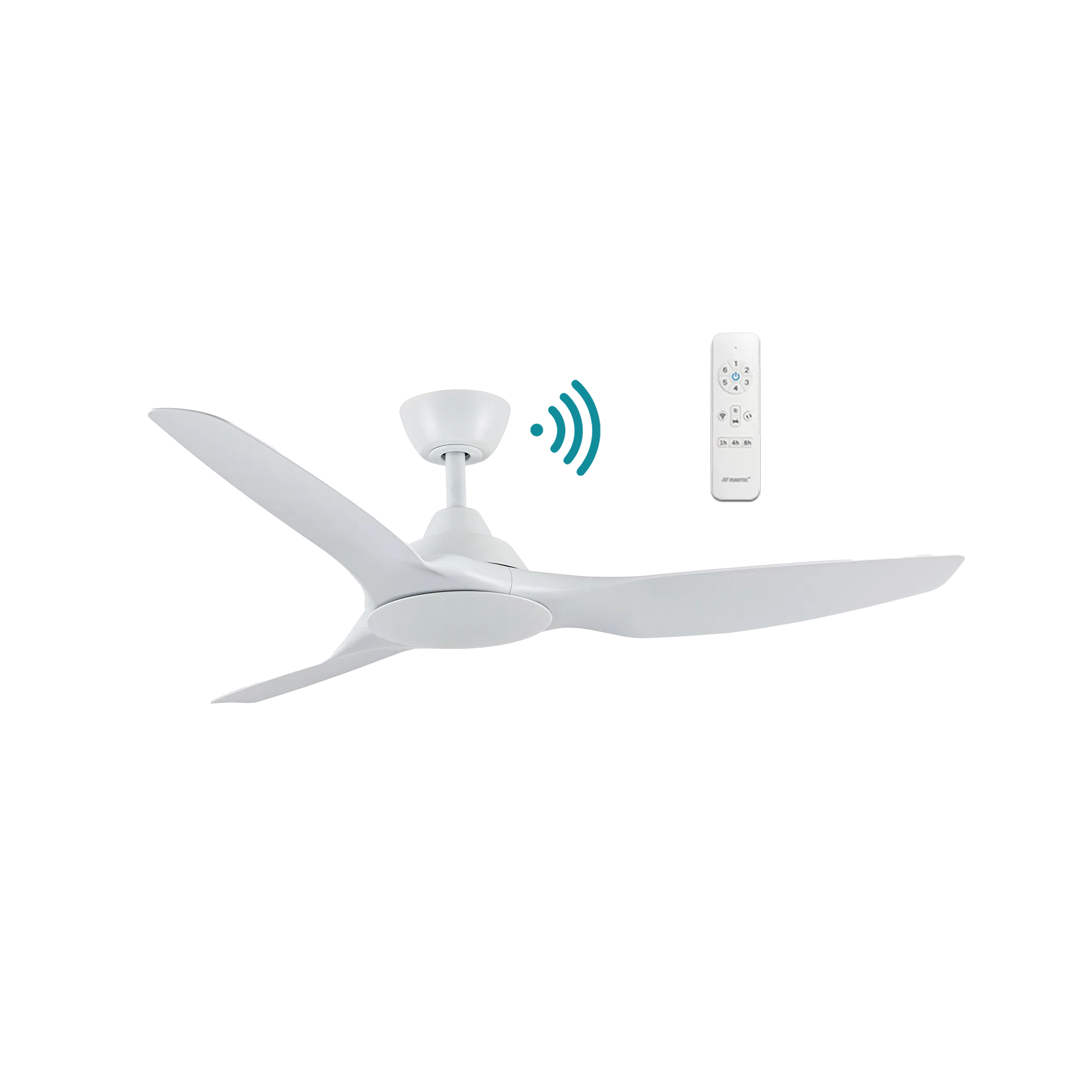 Impact DC Ceiling Fan 52" 3 Blade Matt White With WIFI Remote - MIDC133W