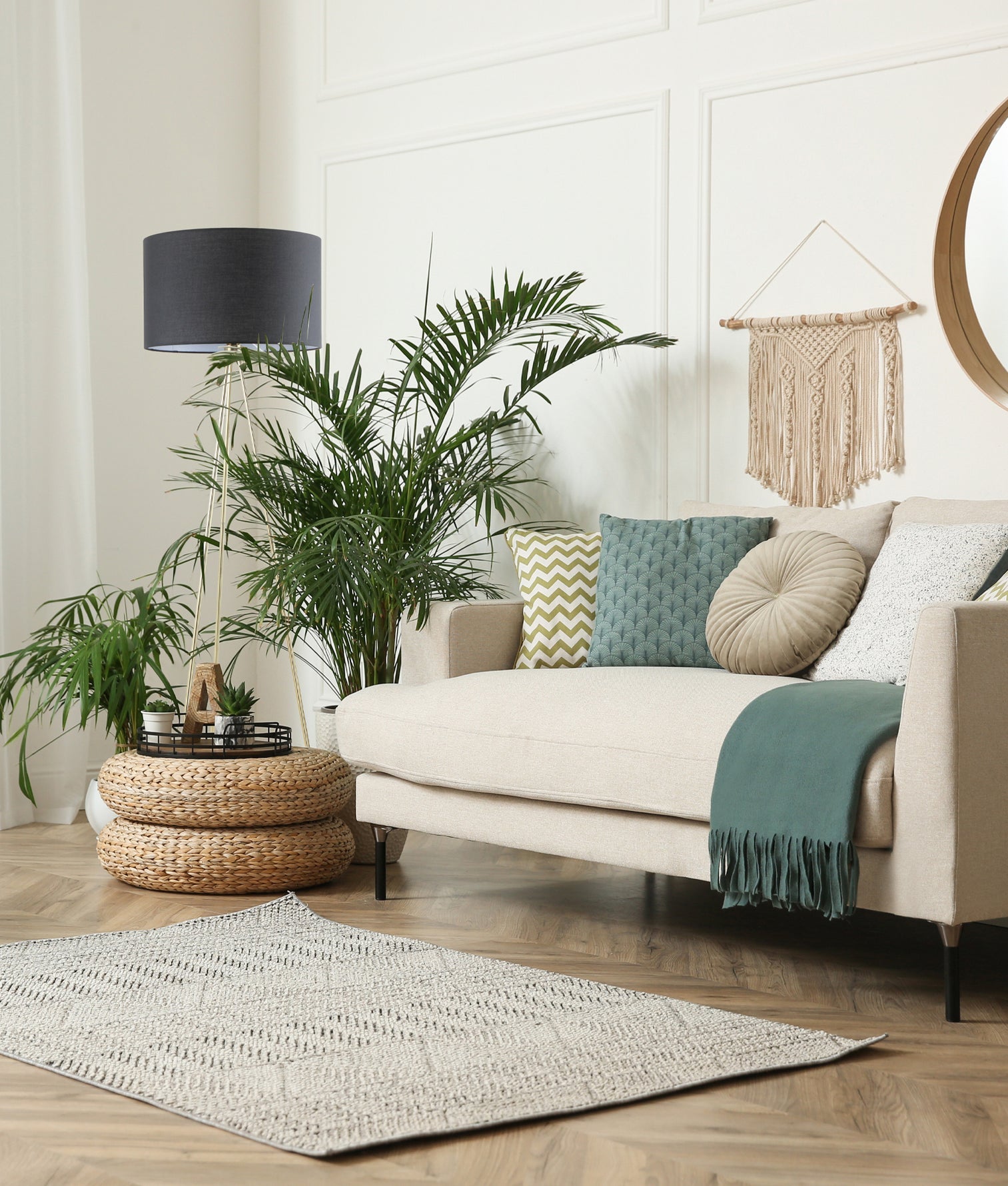 Jambes Floor Lamp Antique Brass Base With Black Shade - JAMBES-F1