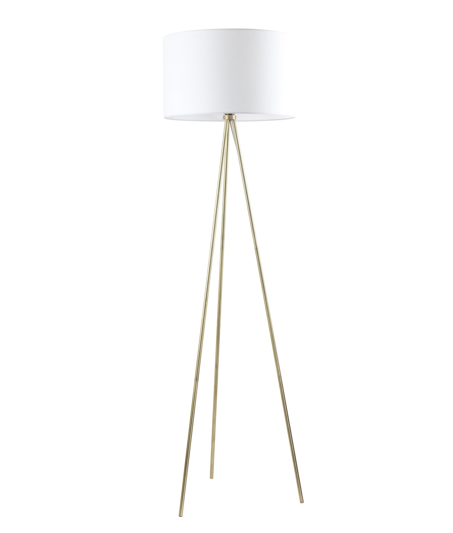 Jambes Floor Lamp Antique Brass Base With White Shade - JAMBES-F2