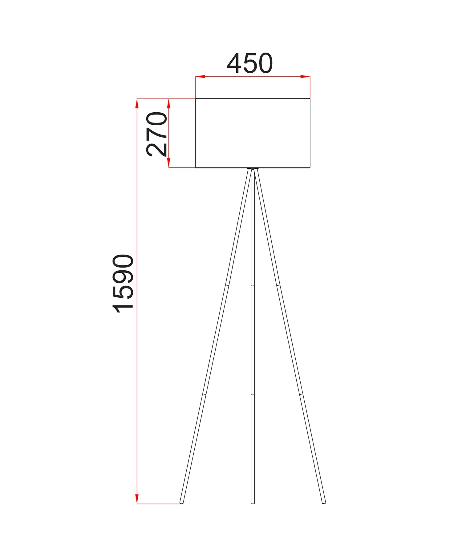 Jambes Floor Lamp Antique Brass Base With White Shade - JAMBES-F2