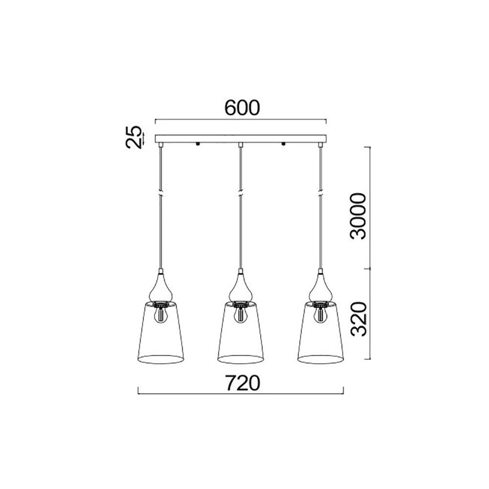 Buy Island Pendant Lights Australia Interior Ellipse Glass Shape 3 Light Island Pendant Black Smoke - JEREZ2X3S