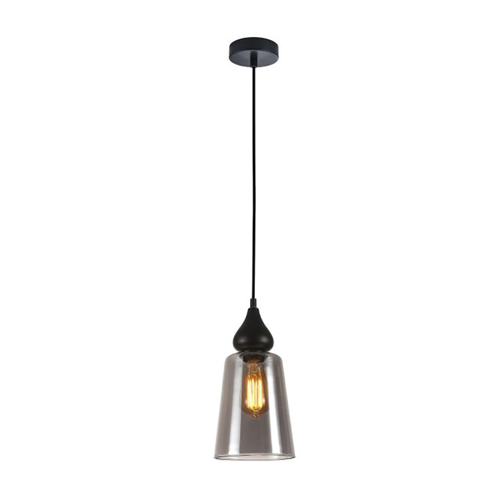 Buy Pendant Lights Australia Interior Ellipse Glass Shape 1 Light Pendant Black Smoke - JEREZ2