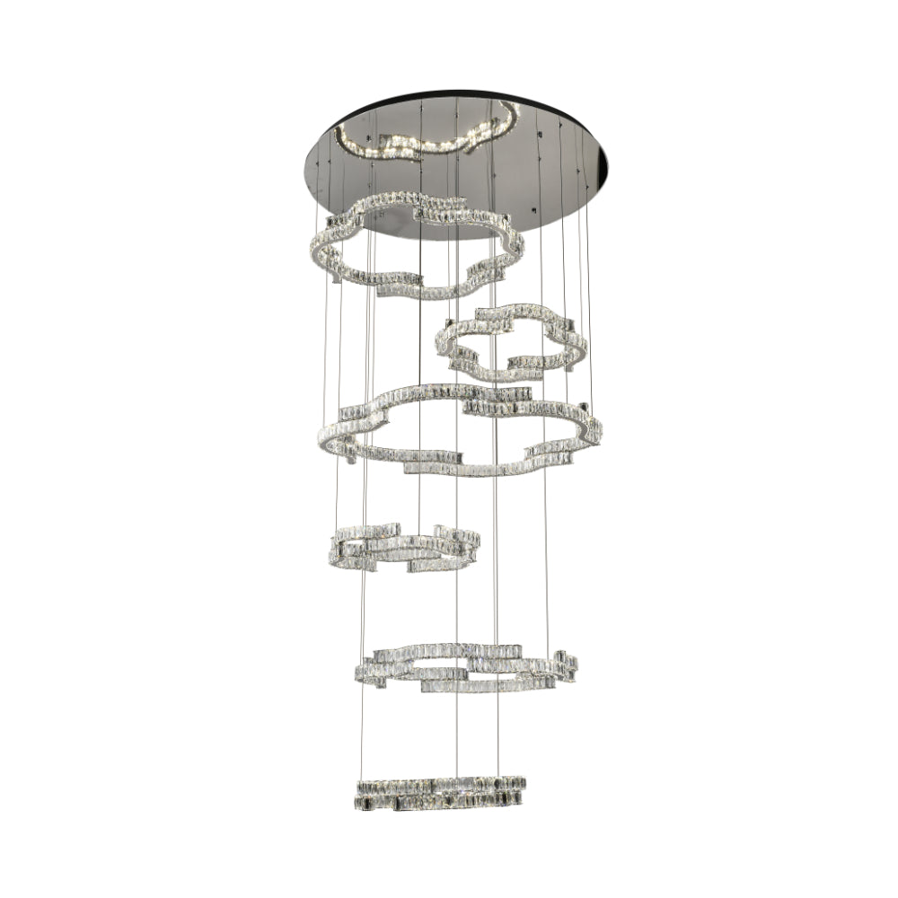 Jura 6 Tier LED Pendant 360W TRI Colour Chrome - JURA PE6T-CH3C