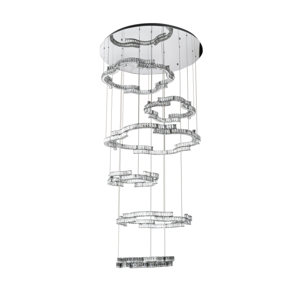Jura 6 Tier LED Pendant 360W TRI Colour Chrome - JURA PE6T-CH3C