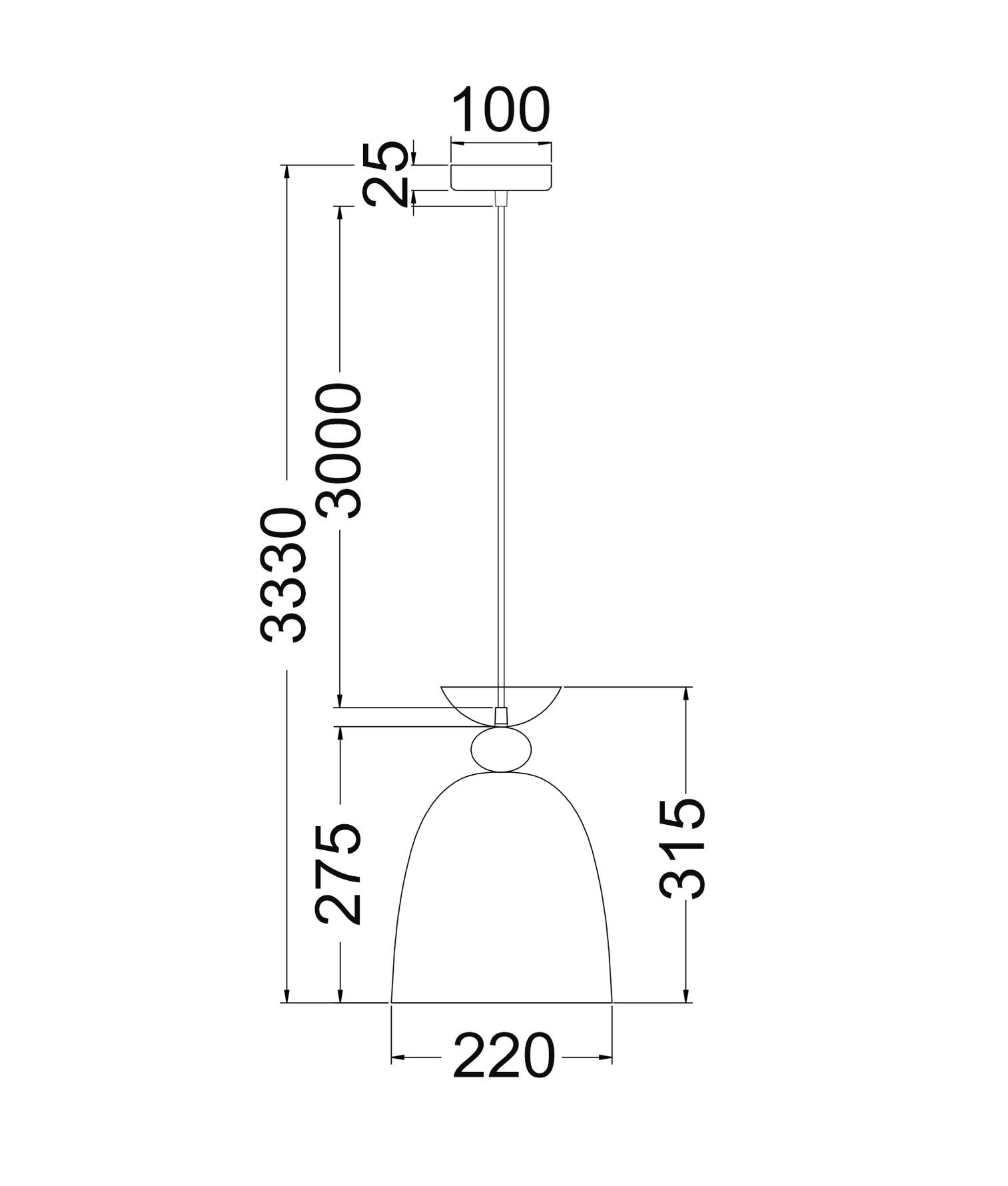 Kansi Bell Shap Pendant Light Matte White - KANSI1