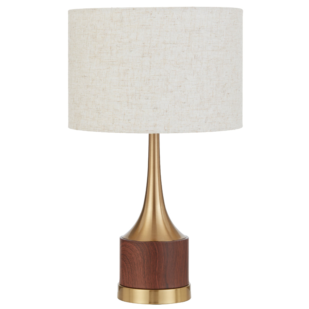 Karos Table Lamp Walnut & Antique Gold - KAROS TL-WDAG