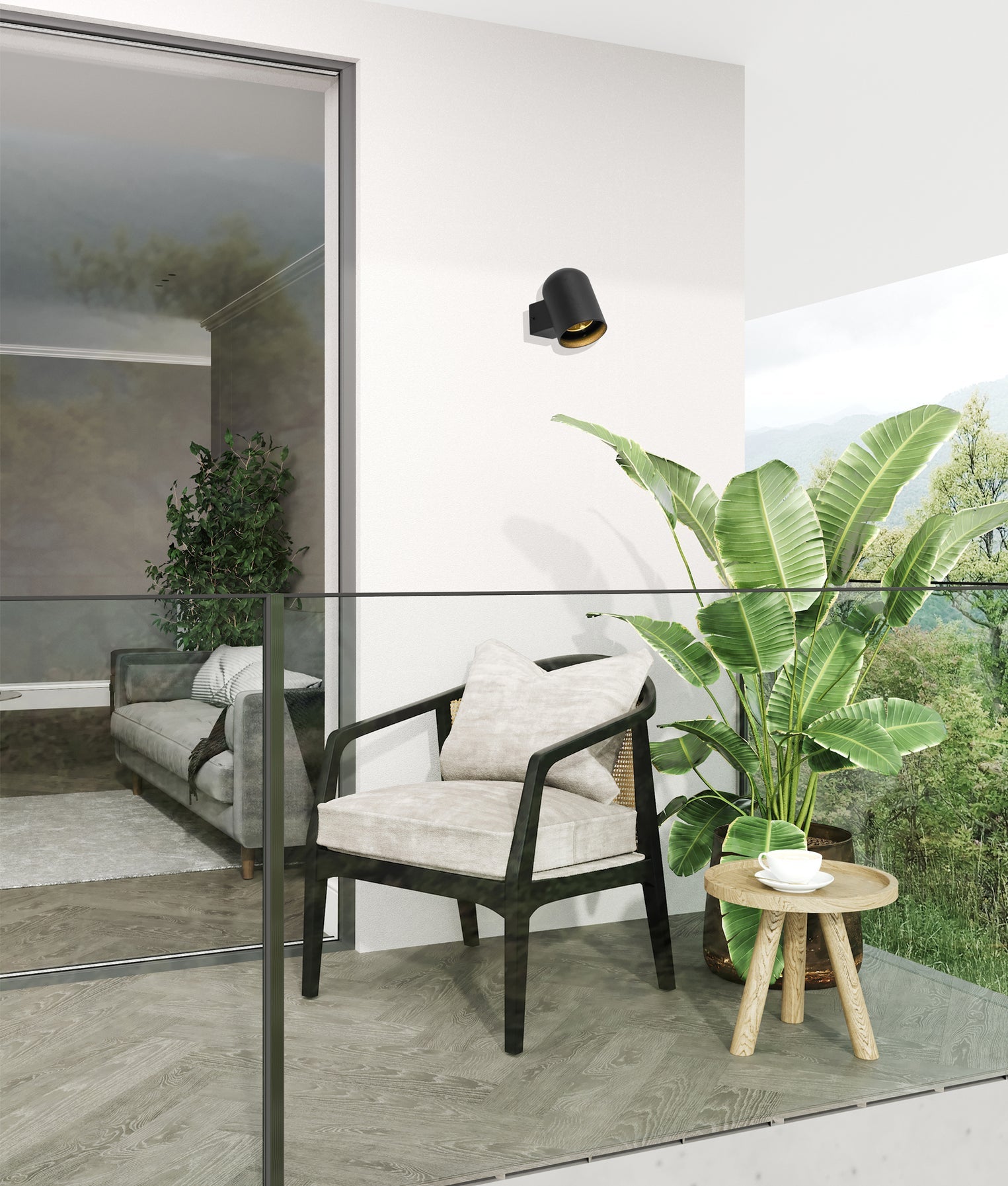 Keila Exterior Oval Surface Mounted Wall Light Matte Black - KEILA1