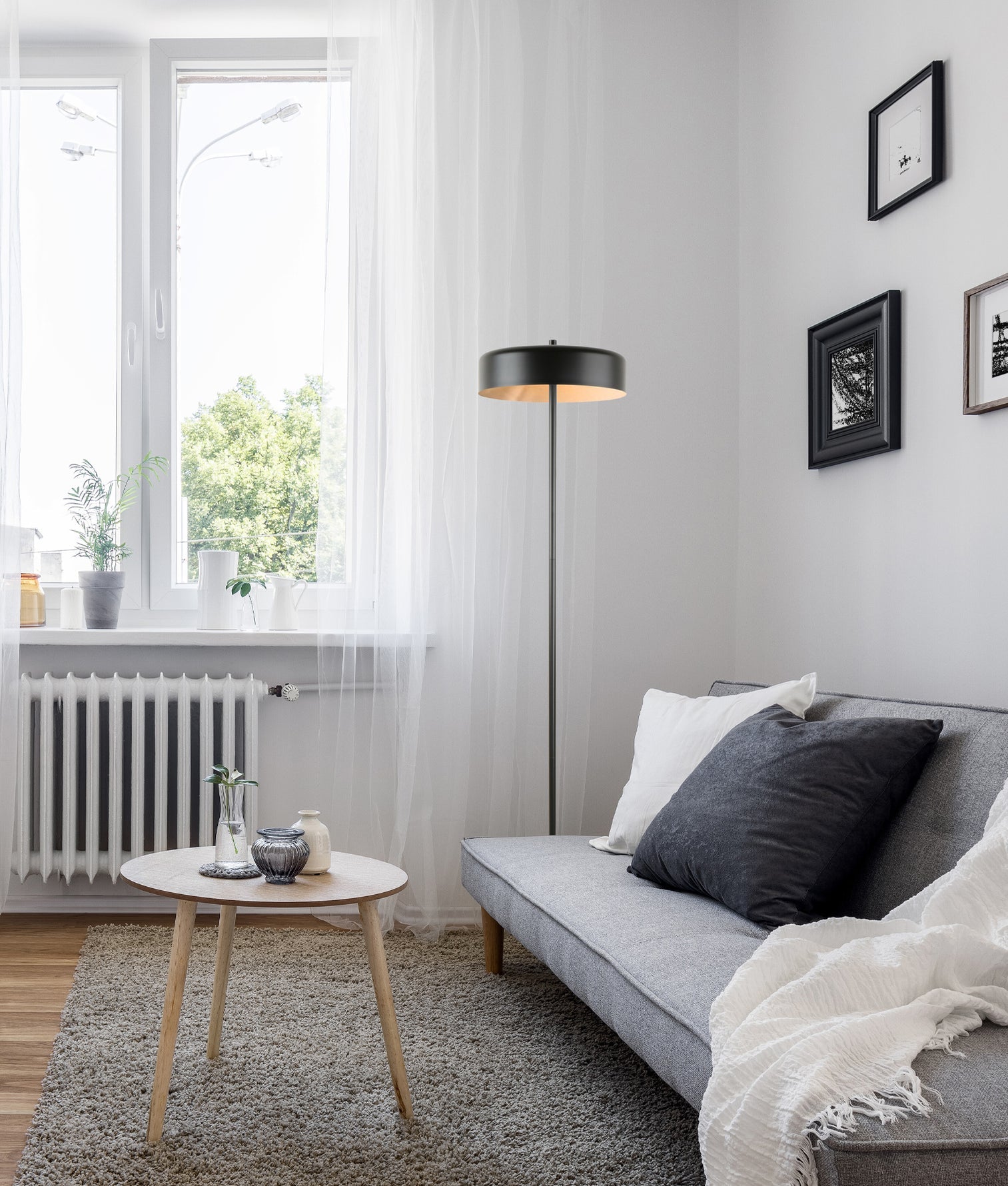 Kello Drum Shade Floor Lamp Matte Black - KELLO-F2