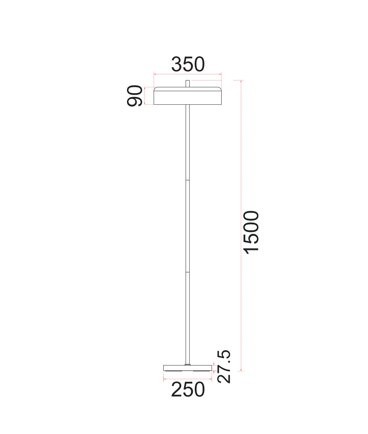 Kello Drum Shade Floor Lamp Matte Black - KELLO-F2