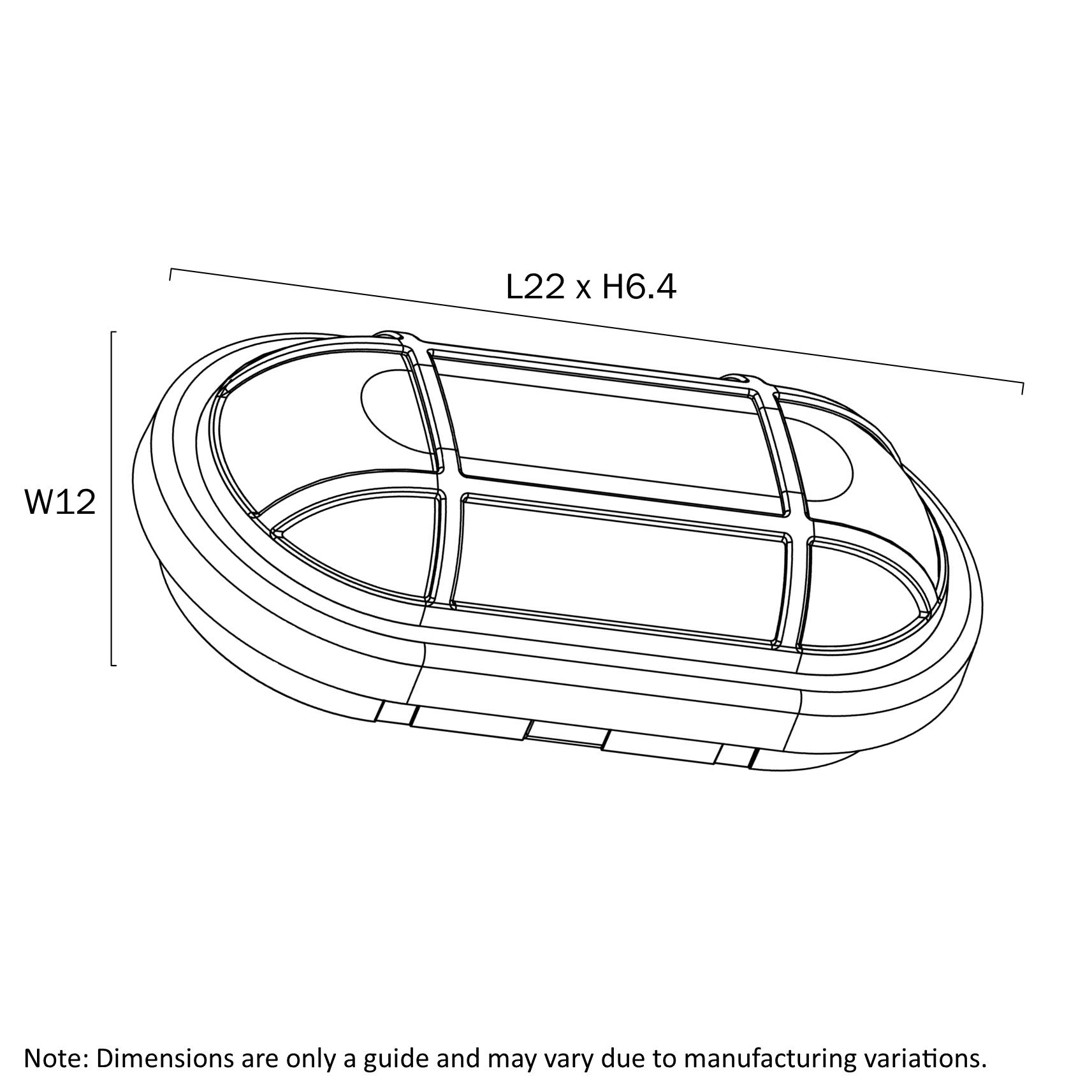 Kelo LED Oval Bunker Light 10W TRI Colour Black - KELO RE22-BK
