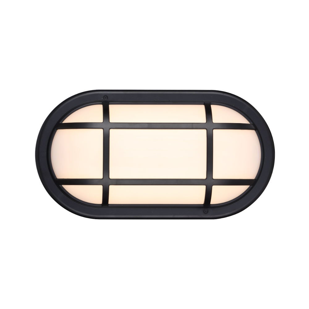 Kelo LED Oval Bunker Light 10W TRI Colour Black - KELO RE22-BK