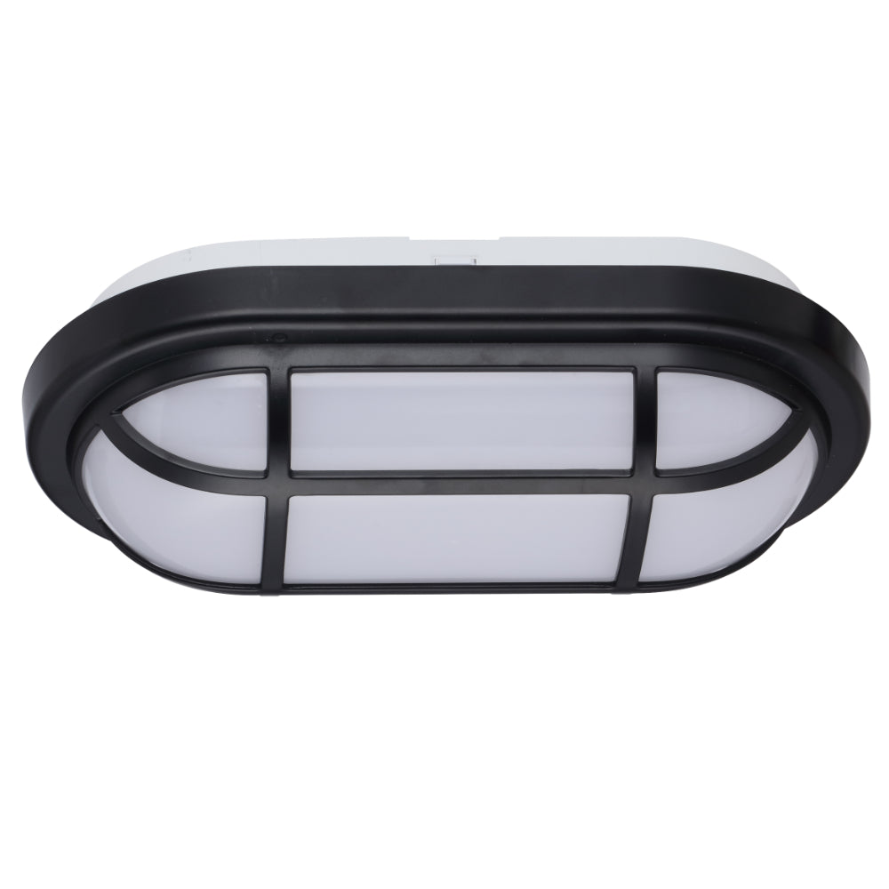 Kelo LED Oval Bunker Light 10W TRI Colour Black - KELO RE22-BK