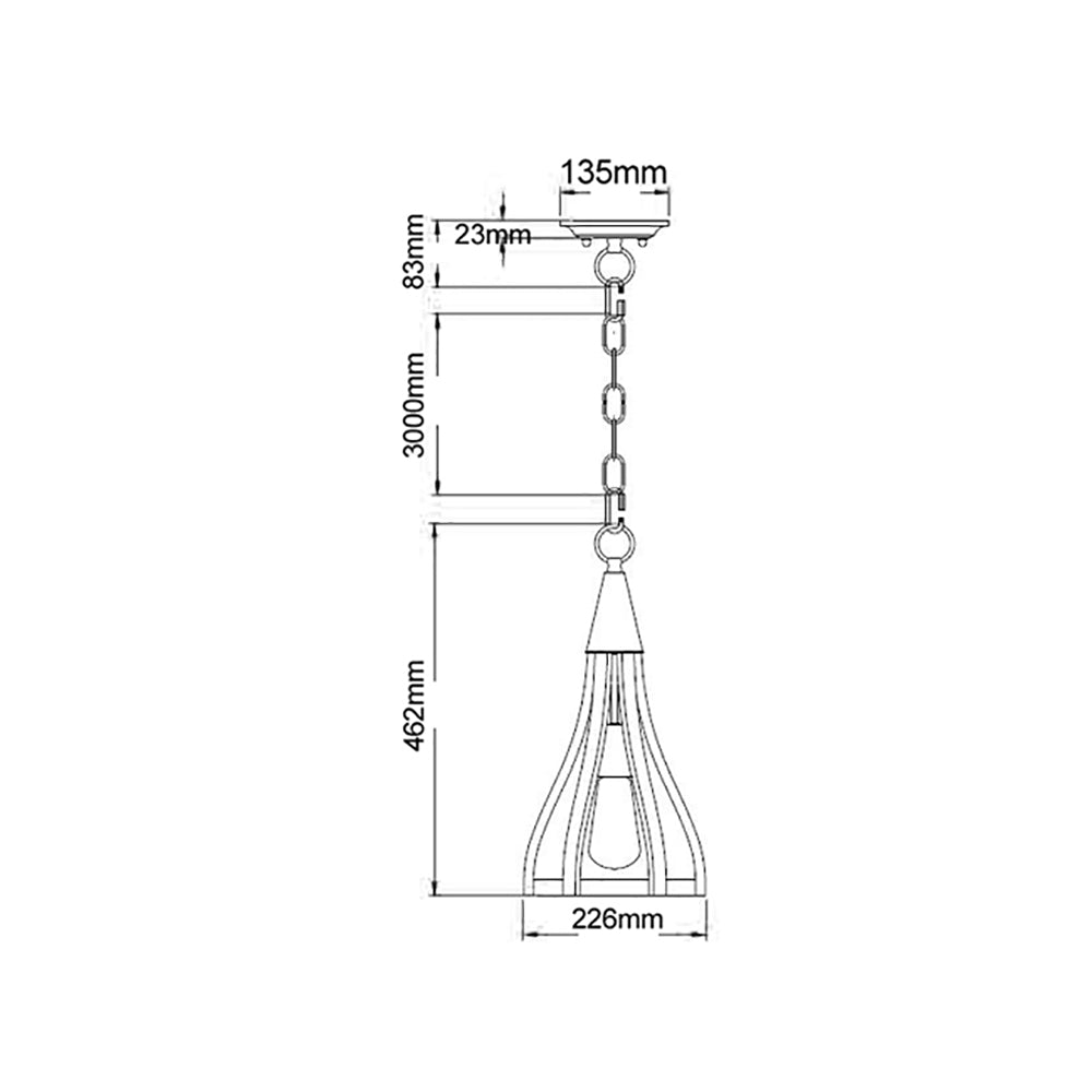 Buy Pendant Lights Australia KHALEESI Oak Dark Red Wood 1 Light Small Pendant - KHALEESI1