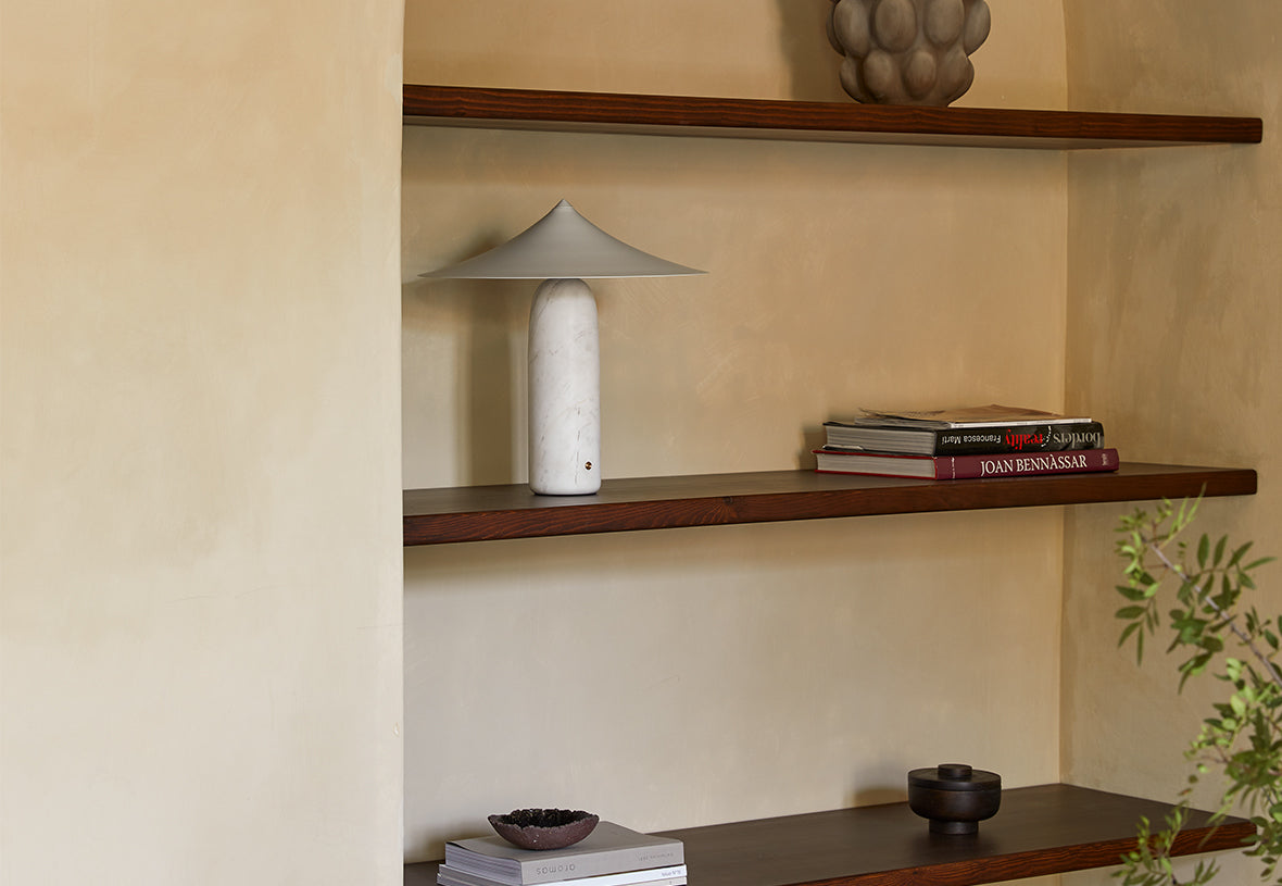 Kine LED Table Lamp White Marble 3 Colour Variants